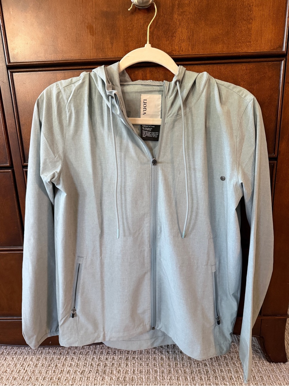 Vuori Light Blue Full-Zip Hooded Utility Jacket